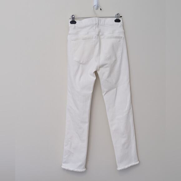 DL1961 Mara Straight High Rise Instasculpt White Jeans Raw Hem, Sz 27x27 - Picture 3 of 11